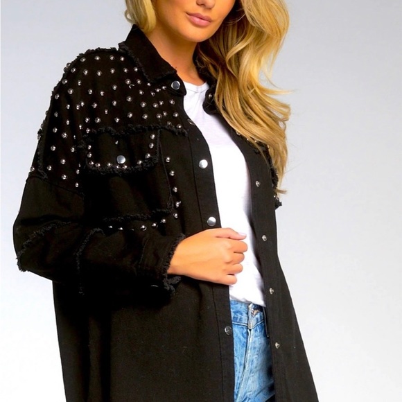 Elan Jackets & Blazers - Elan Black with silver stud Devan jacket ..XL